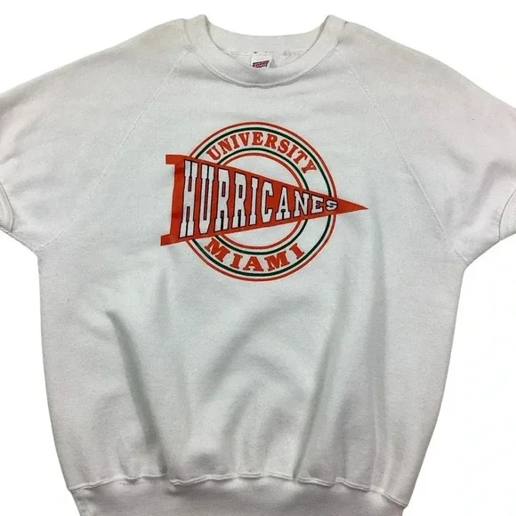 Vintage Miami Hurricanes 70s/80s raglan crewneck adult large - Picture 4 of 9